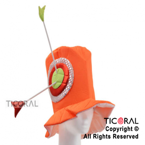 SOMBRERO TIRO AL BLANCO CON FLECHAS NARANJA FLUO HS5808-1 x 1